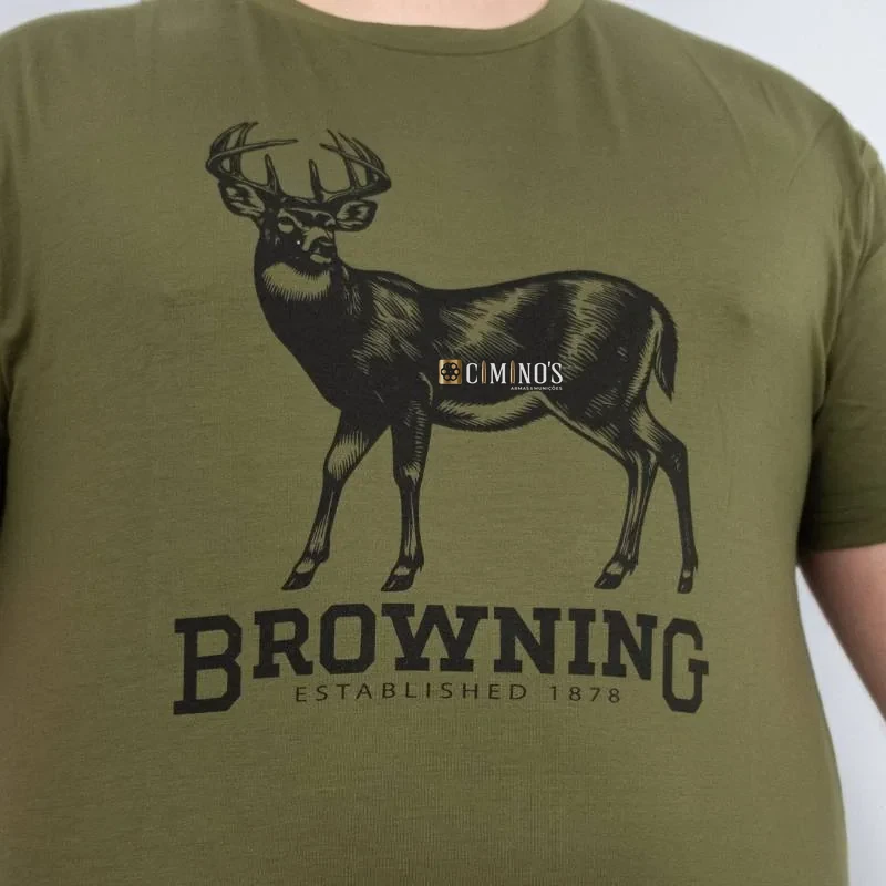 Camisa Browning manga curta Whitetail verde