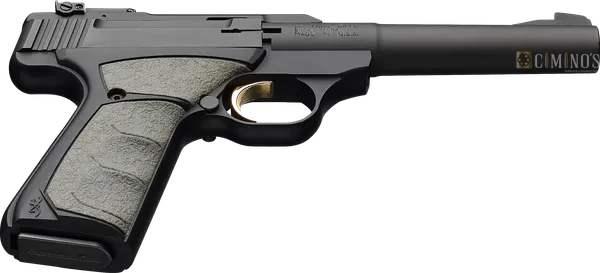 Buck Mark Camper: uFX: pistola inteira, lado direito, empunhadura e carregador em evidência