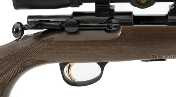 T-Bolt Sporter: close do ferrolho, quadriculado e gatilho
